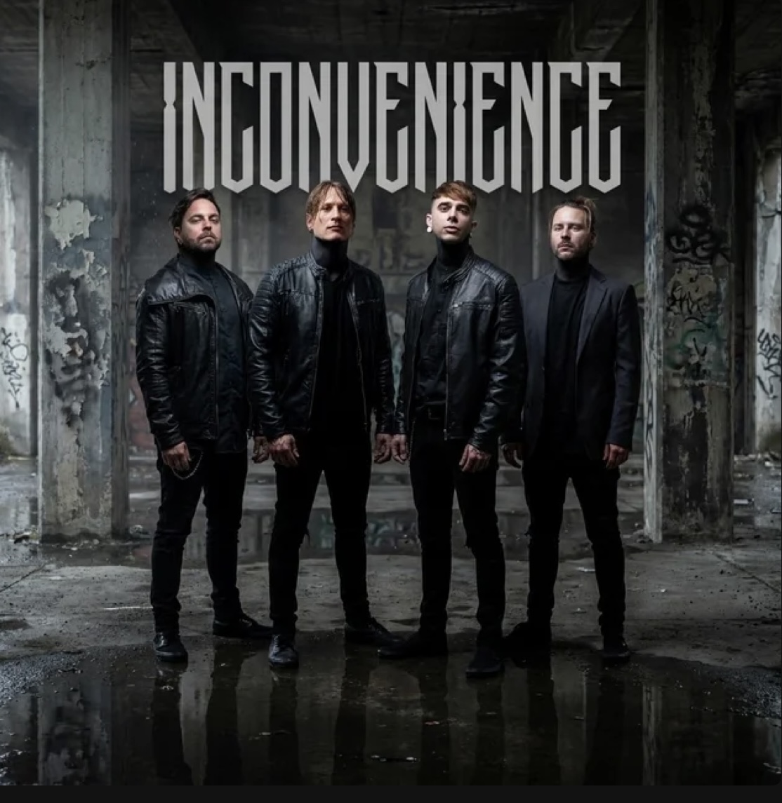 Inconvenience band promo shot with logo