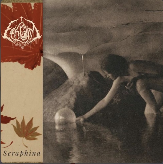 Ephraim — Seraphina cover art featuring sepia-toned figure at water's edge with ornate red logo panel